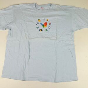 Vintage Microsoft Network Graphic Tech T-Shirt Size 2XL Light Blue MSN Y2K